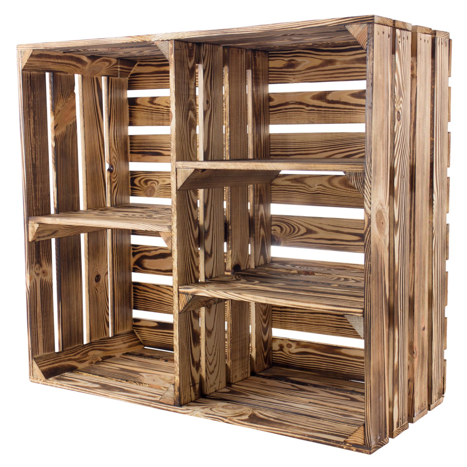 Geflammter Holzschrank mit 3 Mittelbretter 77x68x33cm